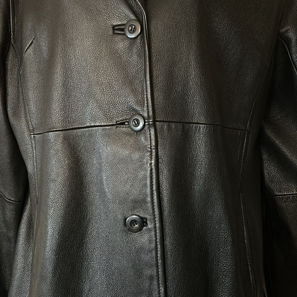 Wilsons black leather coat size L - Picture 5 of 12